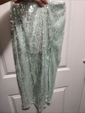 Sequined Mint Green Women's Skirt